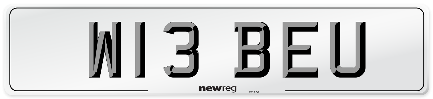 W13 BEU Number Plate from New Reg